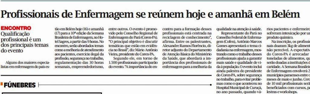 Jornal O Liberal- Dia 16 de maio de 2013